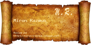 Miron Razmus névjegykártya